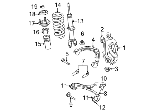 2007 Dodge Dakota Lower Control Arm Bolt Diagram for 6512493AA