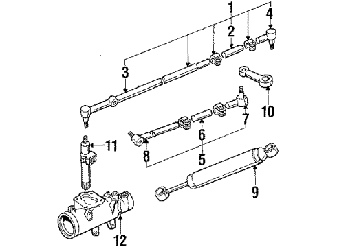 1985 Jeep Cherokee Steering Damper Diagram for J8129434