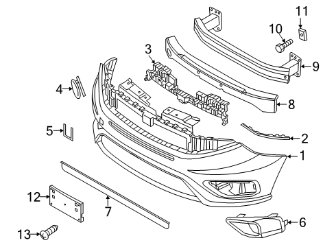 2018 Ram ProMaster City Bumper & Components - Front Diagram