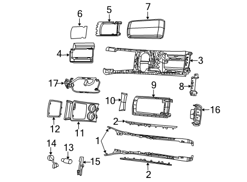 2008 Dodge Magnum Bezel Diagram for 1CY34DX9AD