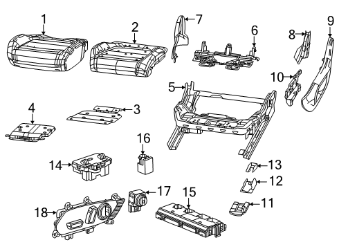 2025 Dodge Charger Daytona Foam - Seat Cushion Diagram for 68571883AB
