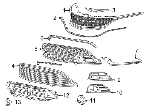2016 Chrysler 200 Ornament, Front Diagram for 68174585AB