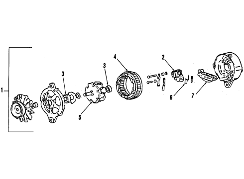 1990 Dodge Colt Alternator Diagram for R136838M