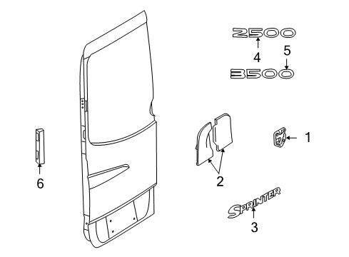 2007 Dodge Sprinter 3500 Cover, Rear Upper Outer Passenger Side Diagram for 1HF07DX9AA