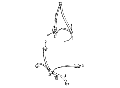 1996 Dodge Stealth Belt, Front Passenger Side Diagram for MR750192