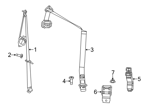 2010 Jeep Patriot Lap & Shoulder Belt, Beige, Front Outer Passenger Side Diagram for 1TX841K2AA