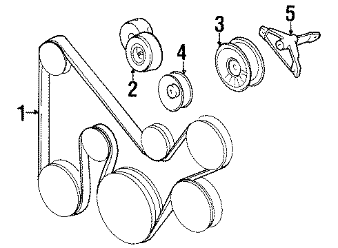1998 Dodge Grand Caravan Belts & Pulleys - Belts Diagram 2 - Thumbnail