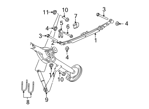 2006 Dodge Ram 2500 Leaf Spring, Rear Diagram for 52121706AB
