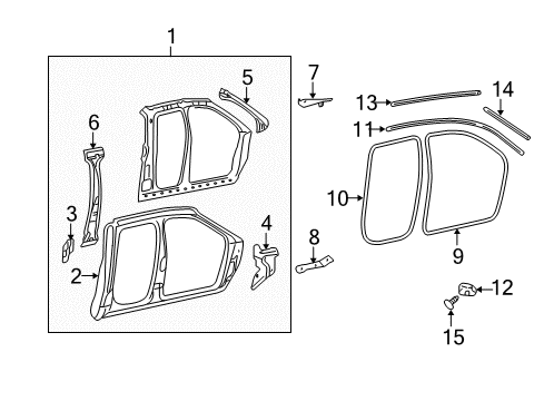 2006 Dodge Ram 1500 Reinforcement Bracket, Center Passenger Side Diagram for 55276270AB
