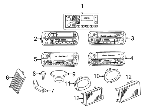 1999 Dodge Ram 2500 Van AM/FM Radio Diagram for 4704373AE