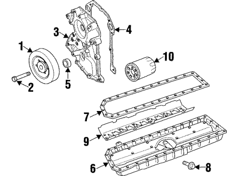 2002 Dodge Viper Timing Cover Diagram for 4763731AI