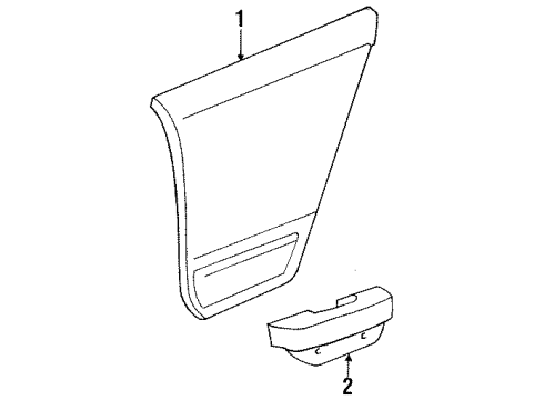 1991 Dodge Shadow Interior Trim - Rear Door Diagram