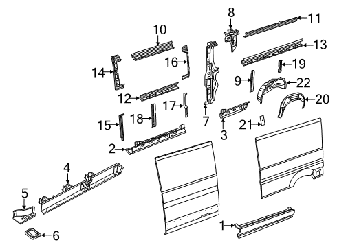 2016 Ram ProMaster 2500 Side Reinforcement, Lower Driver Side Diagram for 68134323AB