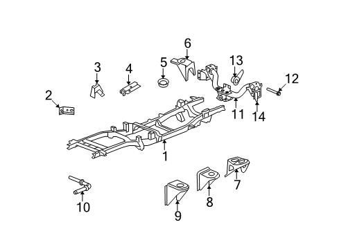 2008 Dodge Ram 1500 Frame Assembly Diagram for 55398992AC