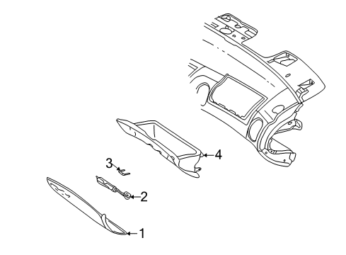 2003 Chrysler Concorde Latch, Mist Gray, Front Diagram for QN25WL5AB