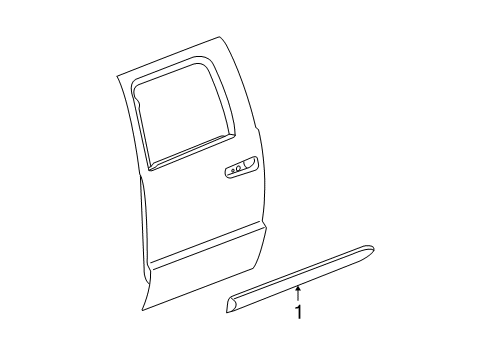 2005 Dodge Dakota Exterior Trim - Rear Door Diagram 2 - Thumbnail