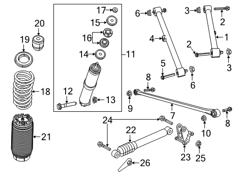 2020 Ram 2500 Upper Control Arm, Rear Diagram for 68409754AB