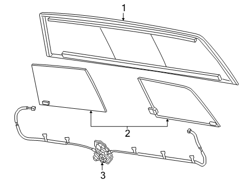 2021 Ram 1500 Sliding Glass, Rear Center Diagram for 68402761AA