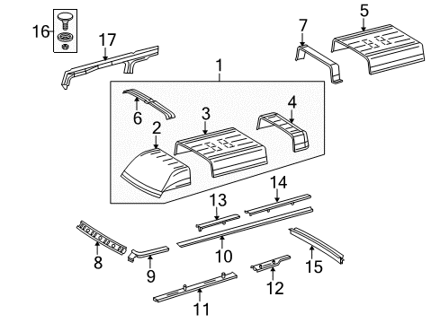 2005 Dodge Sprinter 2500 Roof Assembly Diagram for 5134037AA