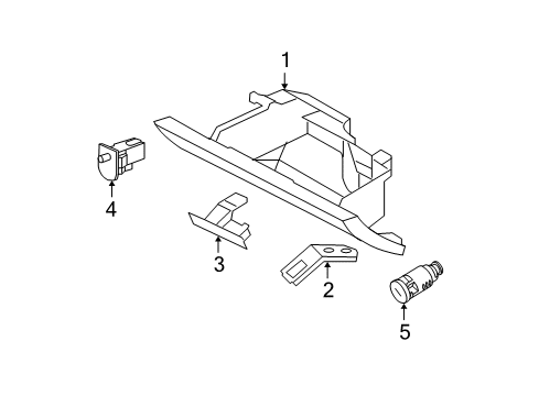 2009 Jeep Grand Cherokee Glove Box, Light Gray, Front Diagram for 1EJ321D1AF