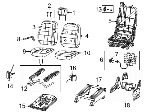 2020 Ram ProMaster 2500 Seat Back Cover, Front Passenger Side Diagram for 5SG02LXBAA