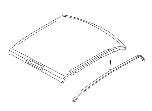 2025 Ram 3500 Roof Molding, Passenger Side Diagram for 68289844AC