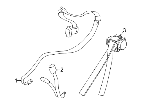 2000 Chrysler Concorde Buckle End, Rear Inner Passenger Side Diagram for PH761AZAB