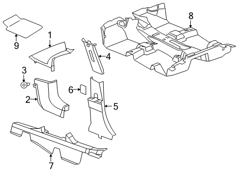 2009 Jeep Compass Windshield Pillar Trim, Driver Side Diagram for 1LL89DW1AD