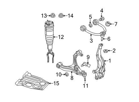 2021 Jeep Grand Cherokee Air Spring, Front Driver Side Diagram for 68303269AB