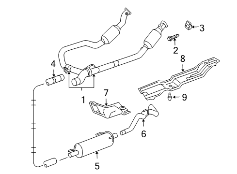 2004 Dodge Ram 1500 Muffler Diagram for 55366753AB