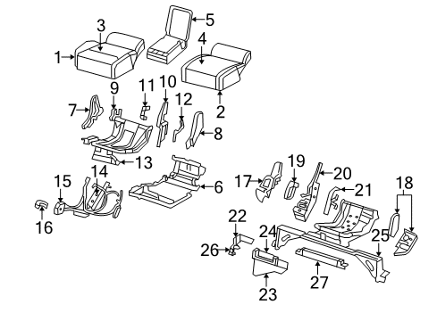 2007 Jeep Commander Armrest, Brown, Center Diagram for 1DU801UYAA