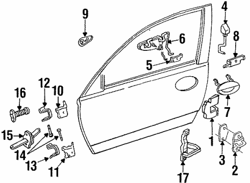 1996 Chrysler LHS Hinge Pin Retainer Diagram for 4696762
