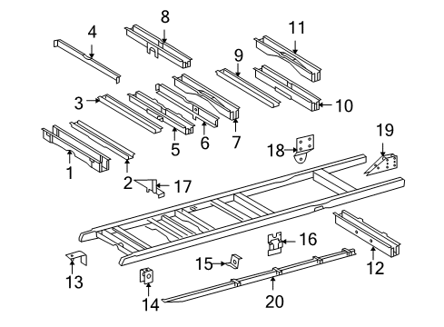 2004 Dodge Sprinter 2500 Front Crossmember Diagram for 5118097AA