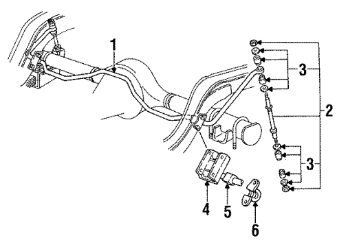 1986 Chrysler Fifth Avenue Stabilizer Bar & Components Diagram