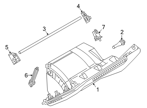 2016 Jeep Renegade Glove Box, Black, Front Diagram for 5VV71LXHAA