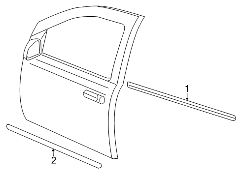 2009 Dodge Durango Exterior Trim - Front Door Diagram 2 - Thumbnail