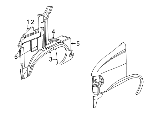 1999 Dodge Ram 1500 Van Impact Bar, Front Driver Side Diagram for 55347133AB