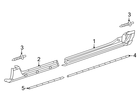 2005 Chrysler Pacifica Rear Weatherstrip, Driver Side Diagram for 5054237AB
