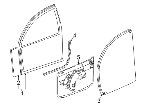 1999 Chrysler Concorde Weatherstrip On Body, Front Diagram for 4780609AB