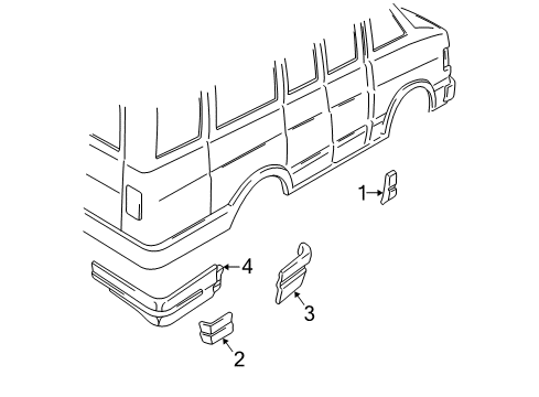 1998 Dodge B2500 Lower Molding Diagram for 55274958AB
