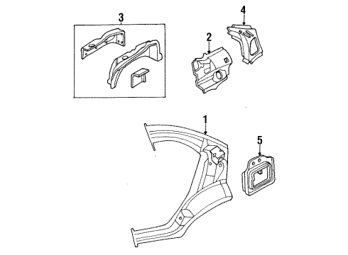 2000 Dodge Stratus Inner Structure - Quarter Panel Diagram