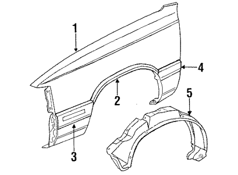1988 Chrysler New Yorker Fender & Components Diagram