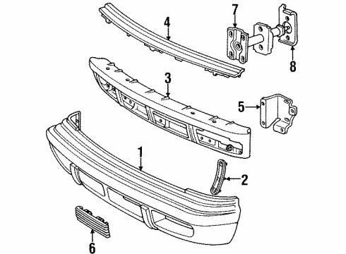 1988 Chrysler LeBaron License Bracket Diagram for 4334327