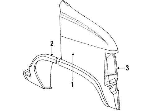 1988 Dodge B250 Fender & Components Diagram