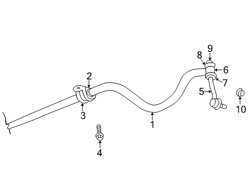 1999 Dodge Durango Stabilizer Bar Bushing, Front Diagram for 52106492AA