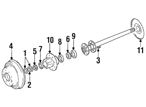 1998 Dodge Ram 2500 Backing Plate, Rear Diagram for 4761544AB