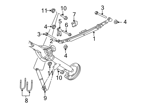 2006 Dodge Ram 1500 Leaf Spring Bushing, Rear Diagram for 52113070AC