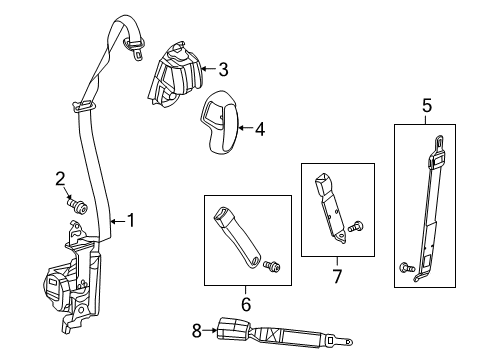 2022 Ram 1500 Classic Belt Assembly - Front Outer Diagram for 5KP99TX7AI
