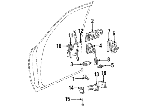 1992 Chrysler New Yorker Handle, Outside, Front Diagram for 5014944AA