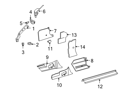 2005 Chrysler Crossfire Windshield Pillar, Passenger Side Diagram for YA71BD1AA